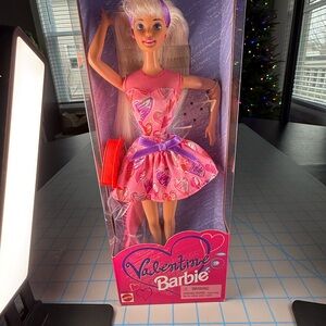 Valentine Barbie Doll in Pink Heart Dress New in Box Vintage